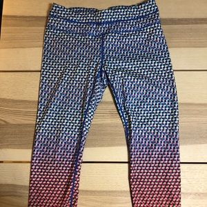 Athleta, cropped length leggings.
